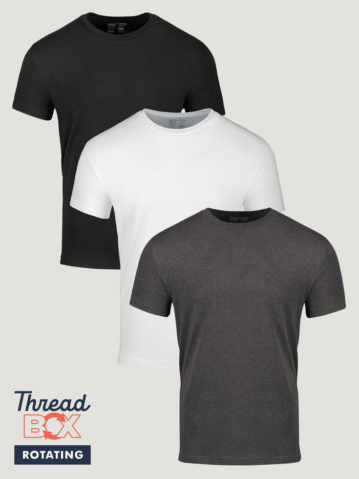 December Basic Tee 3-Pack | Shop Subscription Tee Packs at Fresh Clean Threads