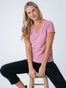 Women's Chalk Pink V-Neck T-Shirt | Fresh Clean Threads