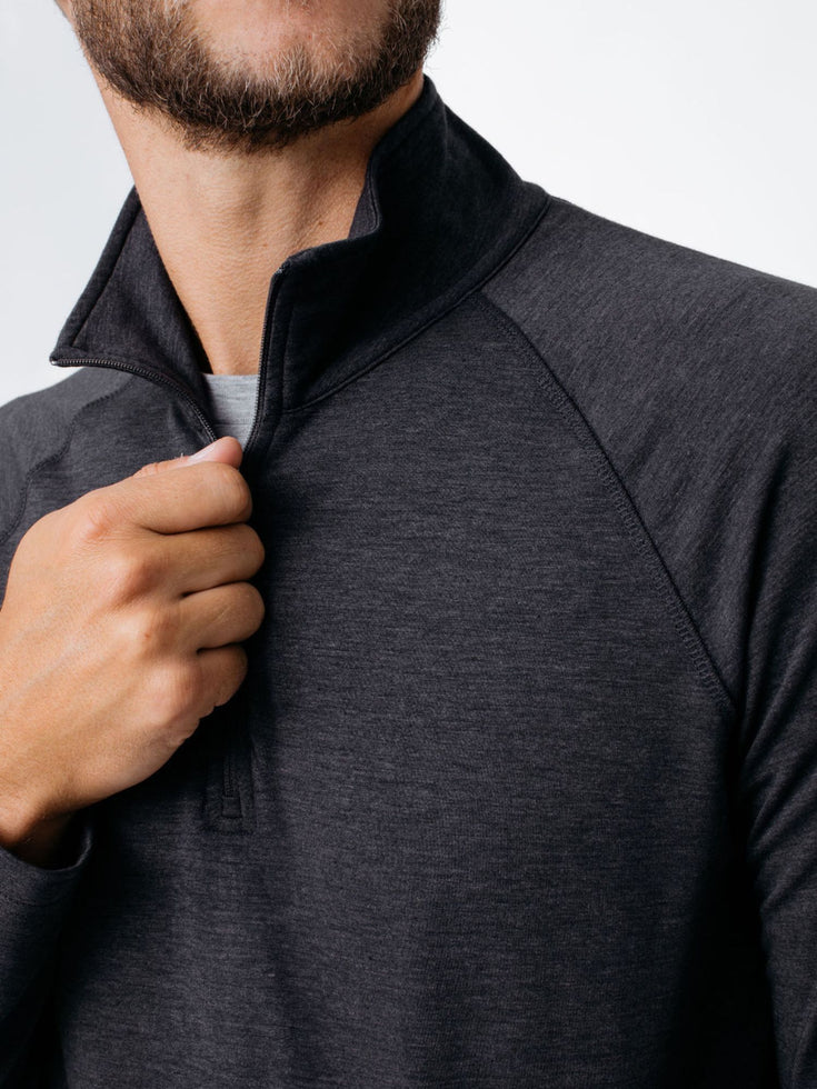 Men's Grey Performance Quarter Zip | Fresh Clean Threads