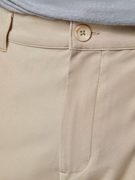 Khaki Stretch Tech Pant Front Button Details | Fresh Clean Threads