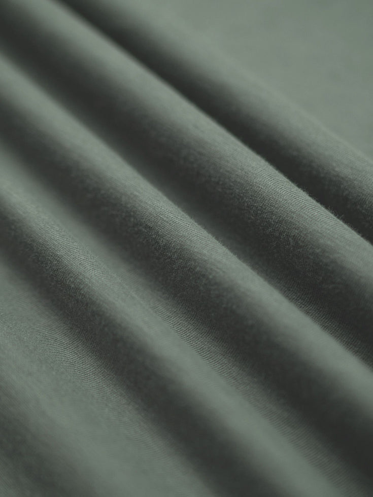 Mercury Green Long Sleeve Crew Fabric Detail | Fresh Clean Threads
