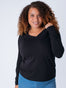 Women's Long Sleeve V-Neck Basic 3-Pack | Black | Fresh Clean Threads