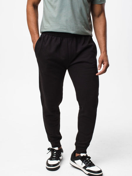 Jarrett is 6', 168lbs and wears a size M # Fleece Sweatpants Foundation 2-Pack | Fresh Clean Threads