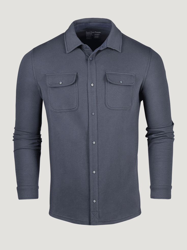 Odyssey Blue Button Up Shirt-Jacket | Fresh Clean Threads