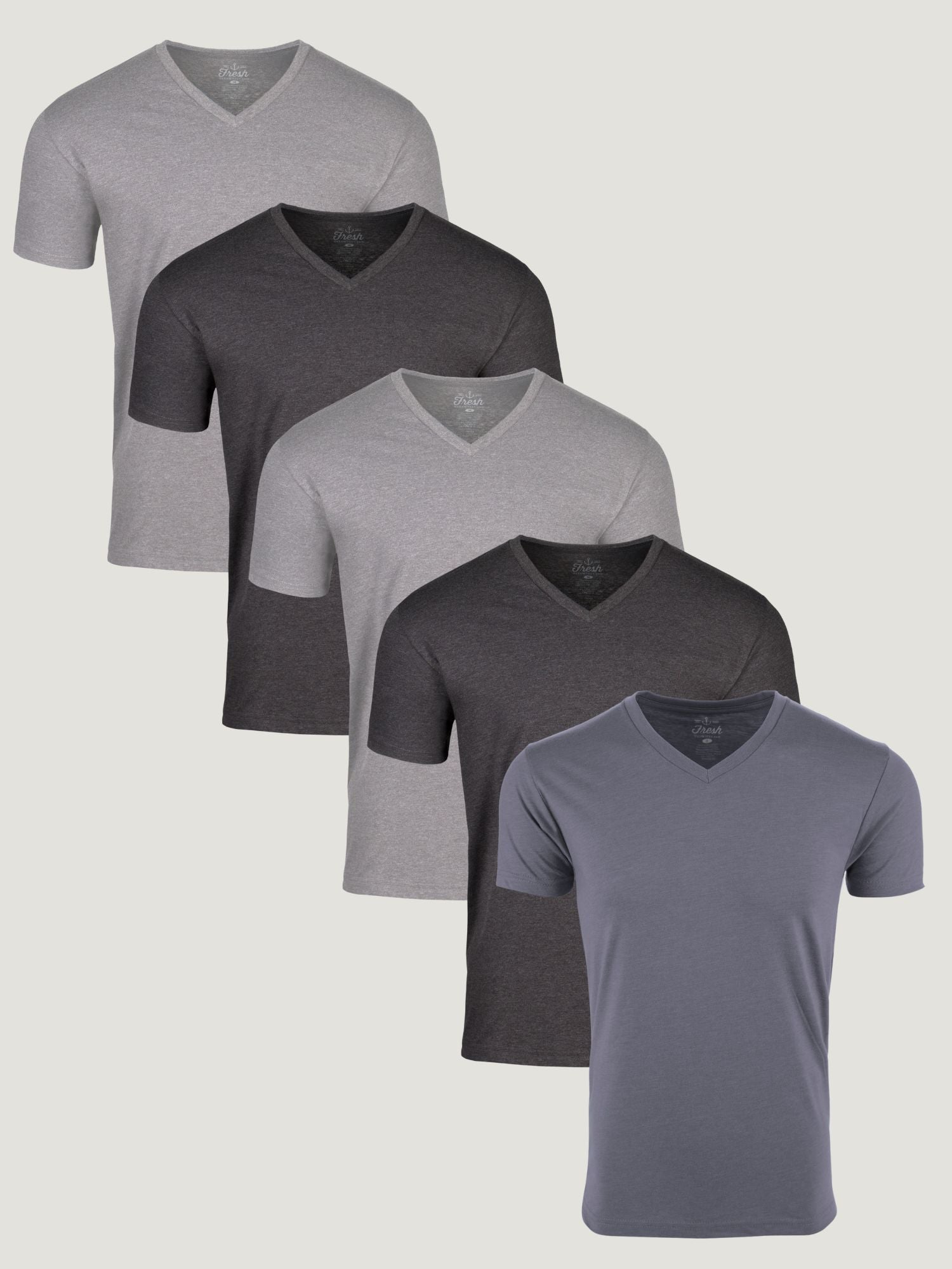 All Grey Tee Shirt 5-Pack | Fresh Clean Threads