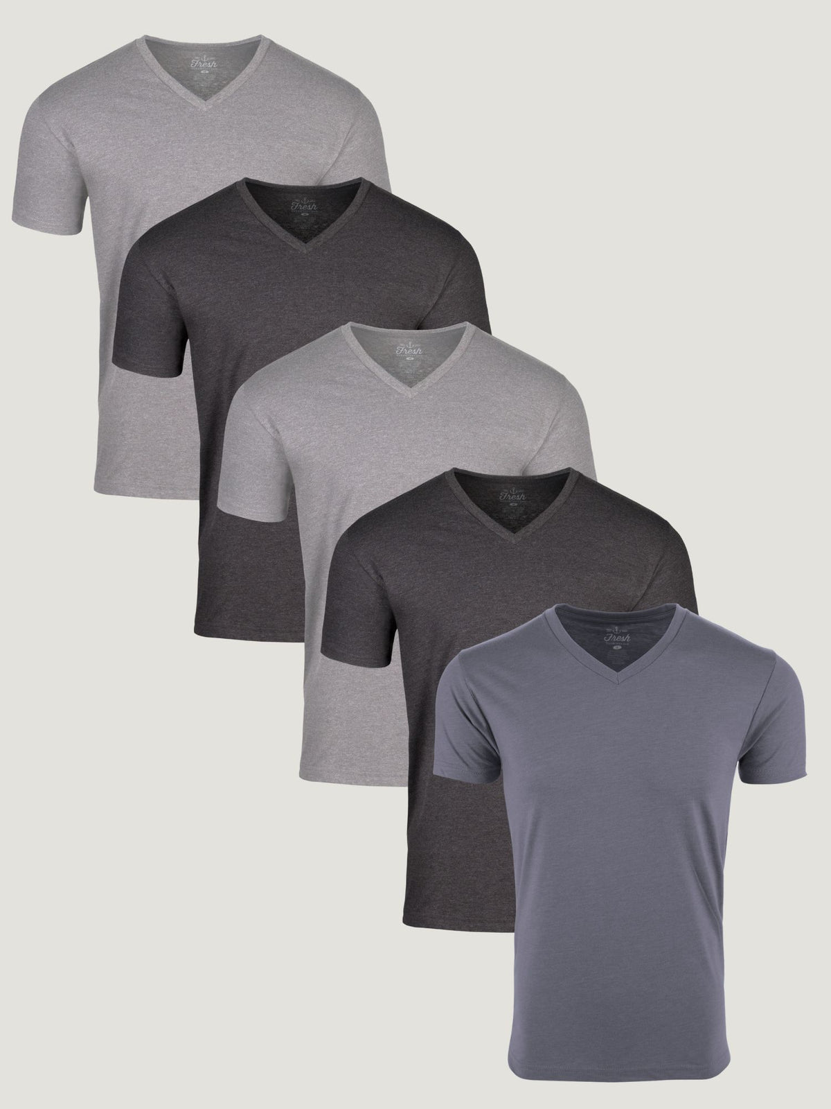 All Grey Tee Shirt 5-Pack | Fresh Clean Threads