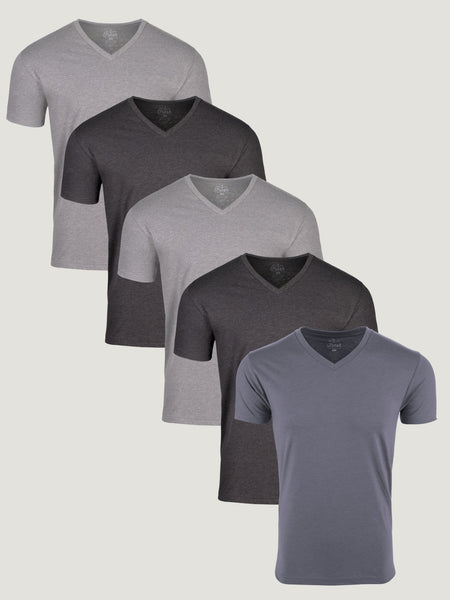All Grey Tee Shirt 5-Pack Ghost Mannequin | Fresh Clean Threads