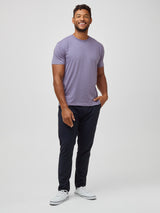 Nico is 6'4" and wears size Large Tall # Tall Tees for Tall Guys | Flint Purple | Men's Spring Colors