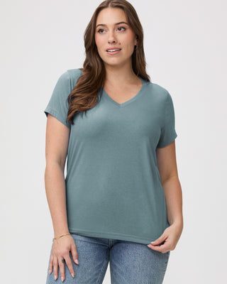 Women's V-Neck T-Shirts | Harbor Mist 