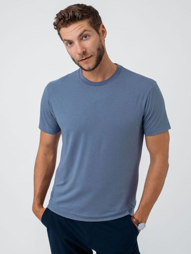 Joe is 6'2, 177LBS and wears a size L # Wedgewood Performance Crew | Fresh Clean Threads
