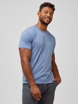 Nico is 6'4" and wears size L-Tall # Premium Lakeshore Crew Neck Men's Tees | Find Your Size (S-4XL & Tall)