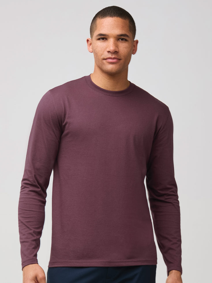 Men's Long Sleeve in Mahogany | Fresh Clean Threads