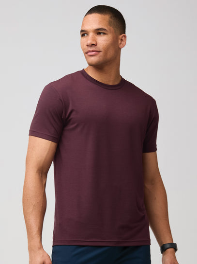 Engineered for movement + ultimate comfort # Men's Performance Crew Tee in Mahogany | Fresh Clean Threads
