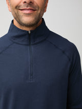 Raglan sleeve for improved range of motion # Tech Quarter Zip in Navy | New & Improved at Fresh Clean Threads