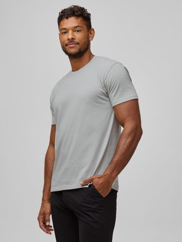 Nico is 6'4" and wears size Large Tall # Tall Tees for Tall Guys | Limited Edition Color: Pebble Grey | FCT