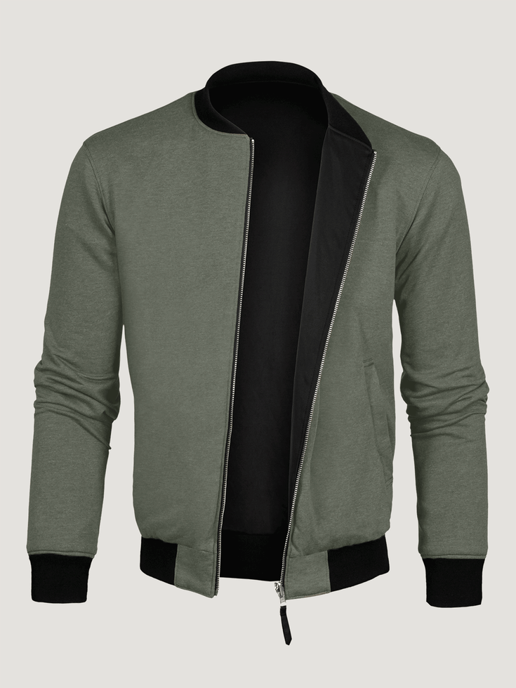 Men's Bomber Jacket reversible black and green - Main Image