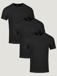 Men's Premium Crew Neck Tees | All Black 3-Pack | Fresh Clean Threads