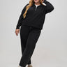 Vanessa is 5'10" and wears a size 2X # New Style: Women's Half Zip Sweatshirts at Fresh Clean Threads