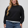 Vanessa is 5'10" and wears a size 2X # Women's Black Crew Sweatshirt | Fresh Clean Threads