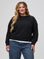 Vanessa is 5'10" and wears a size 2X # Women's Black Crew Sweatshirt | Fresh Clean Threads