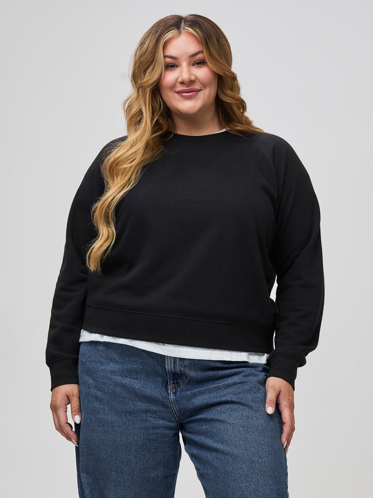 Women's Black Crew Sweatshirt | Fresh Clean Threads
