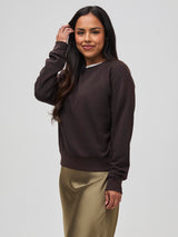 layer up in espresso # Espresso Women's Crew Neck Sweatshirts at FCT