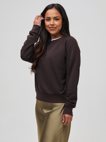 layer up in espresso # Espresso Women's Crew Neck Sweatshirts at FCT