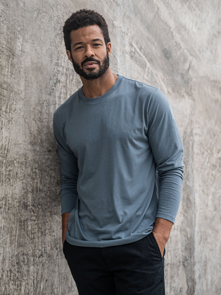 Storm Blue Long Sleeve Crew Neck
