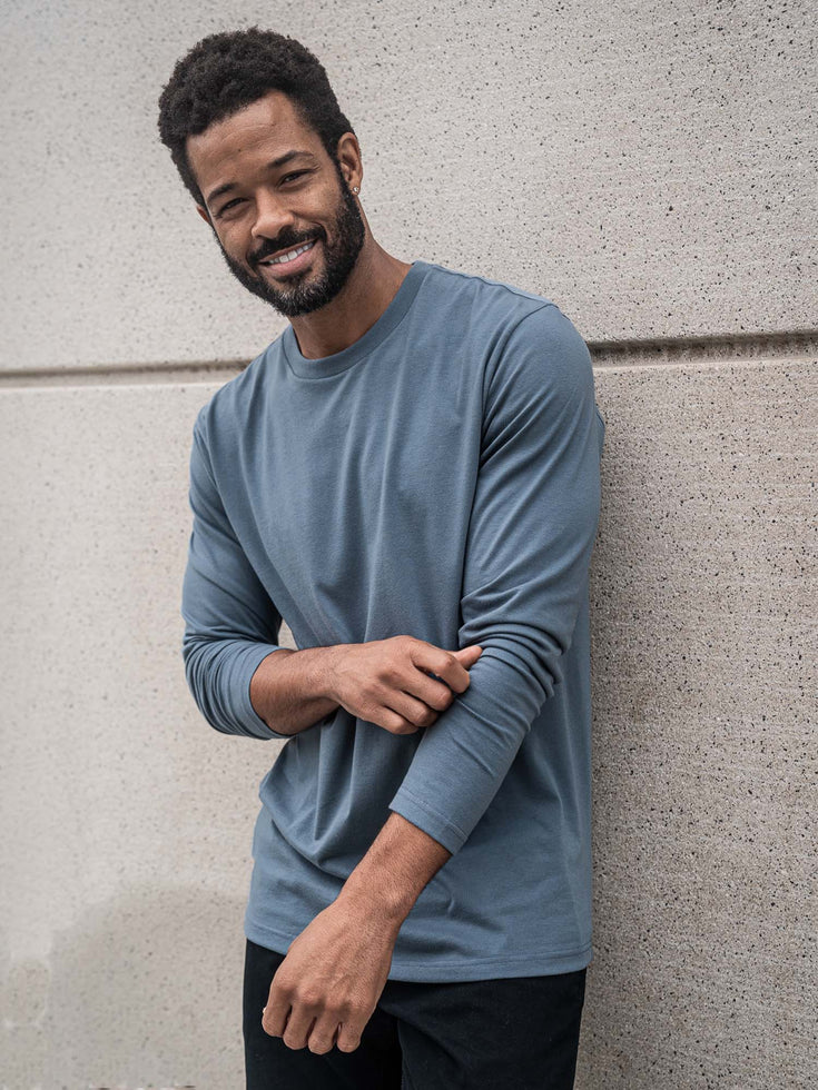 Storm Blue Long Sleeve Crew Neck